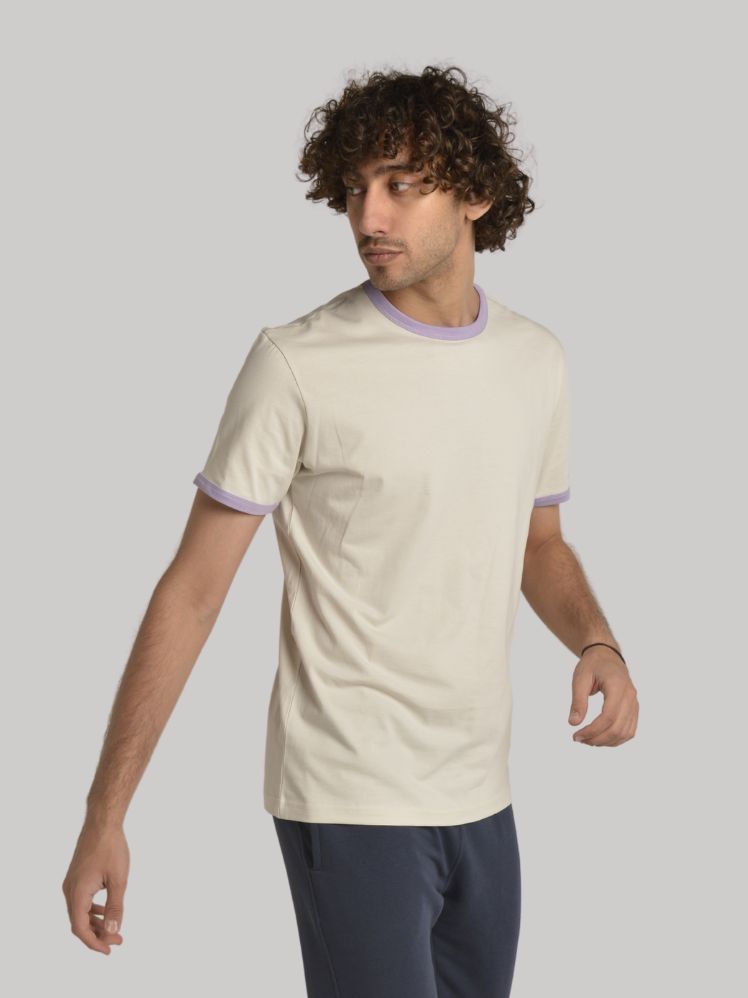 Creamy-Outlined Purple T-shirt