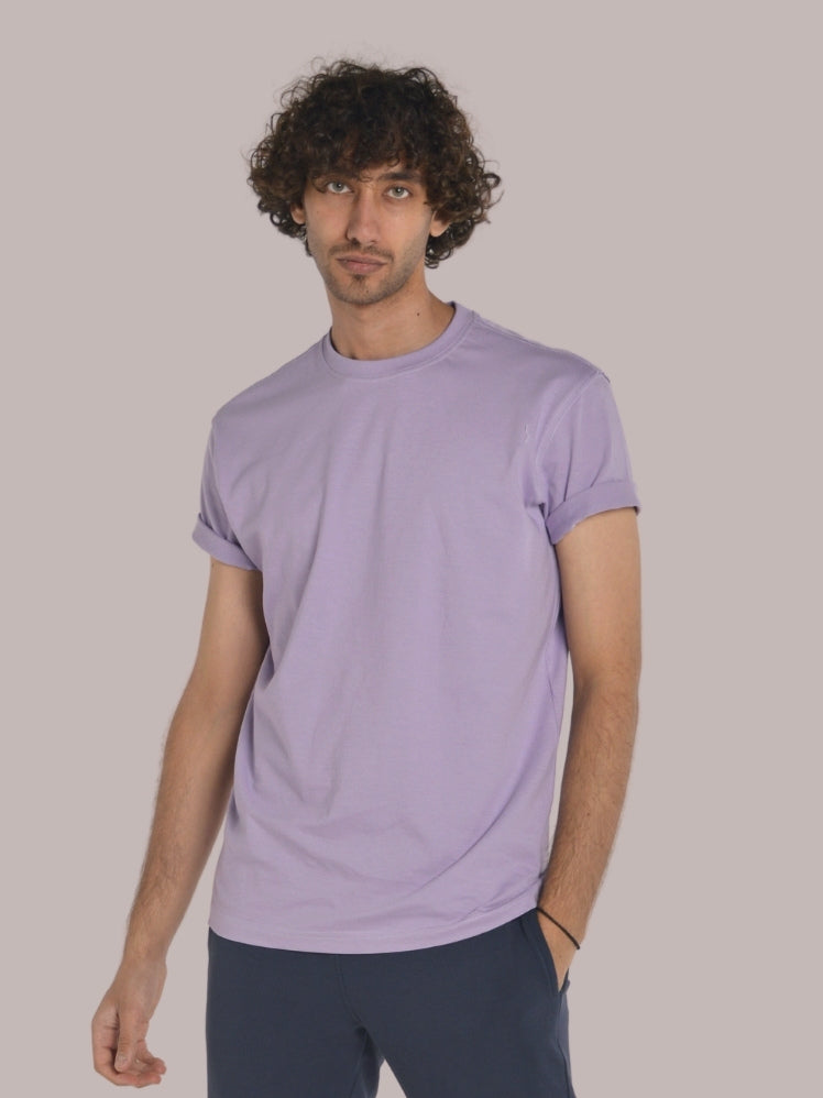 Basic - High Neck - Relaxed Purple T-shirt