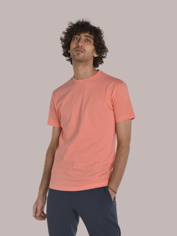 Basic - High Neck -  Relaxed Sweet Melon T-shirt