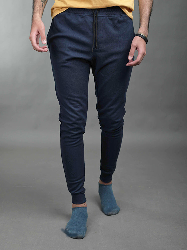 Basic pique Sweatpants -Navy Blue